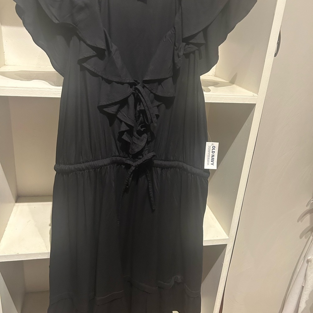 Old Navy black ruffle dress size large new with tags - Picture 9 of 16